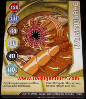 Wormquake 12 48b Bakugan 1 48b Card Set